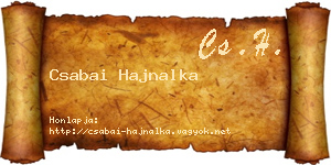 Csabai Hajnalka névjegykártya